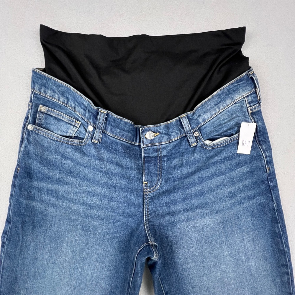 GAP Maternity Jeans Women 16R Blue Full Panel Straight Leg Denim Casual Classic - Picture 10 of 16